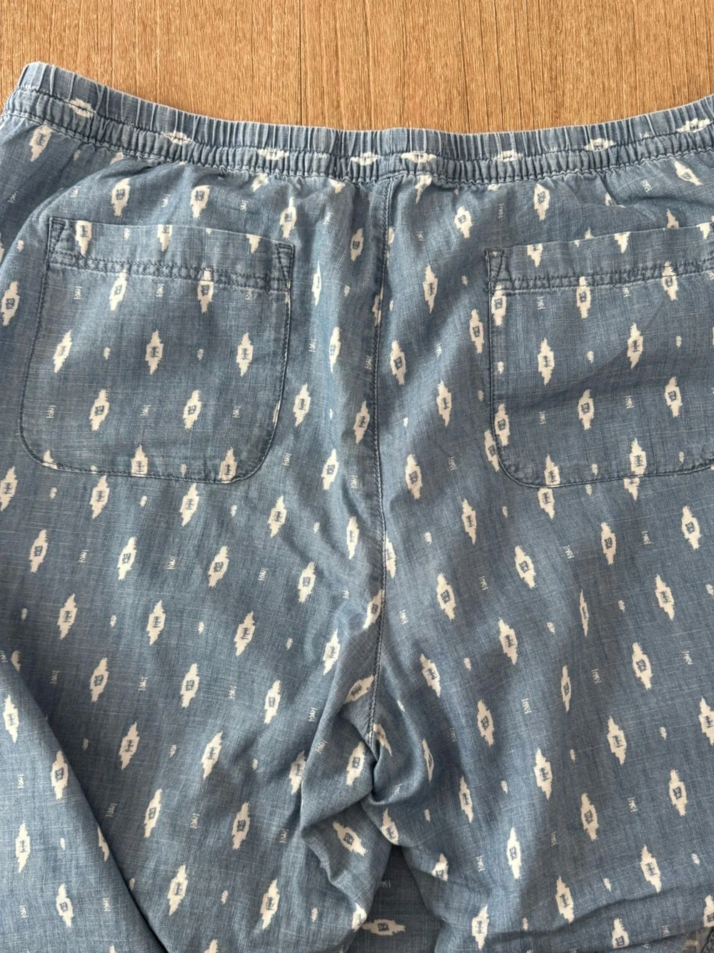 TWO 100% cotton drawstring elastics waist crop tulip hem pants s - Picture 3 of 10
